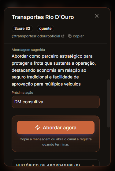 Card de lead com contexto